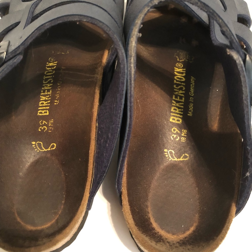 Birkenstock PISA Blue Strap Shoe Sz 39 Sz 8 Women Summer Trend Footbed Sandals - Picture 5 of 8